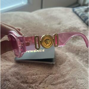 Versace pink small frame sunglasses